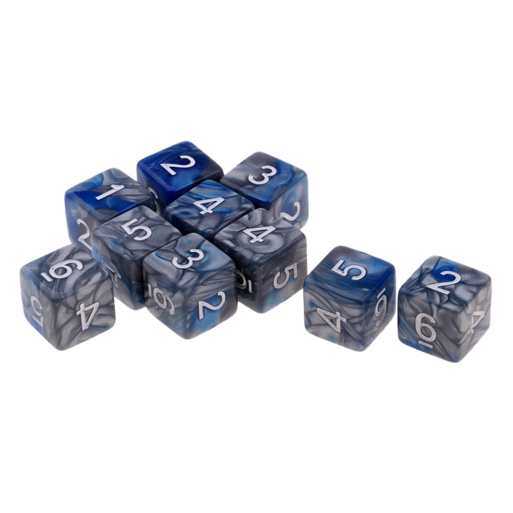10pcs D6 Dice 16mm Dice Set for Dice Table Board Game & Math Games
