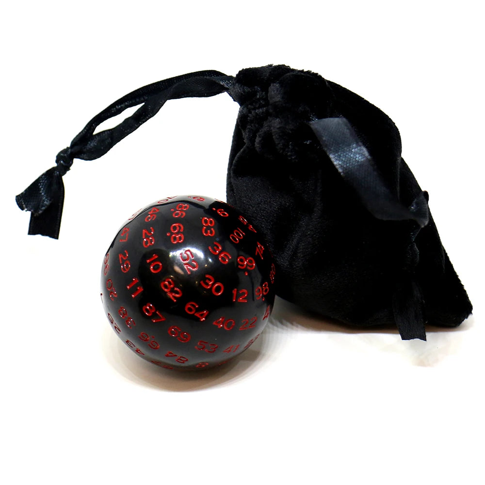 1pc D100 Dice With Velvet Bag
