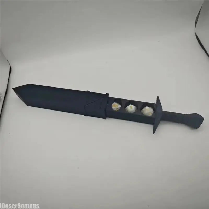 3D Printed Sword-shaped Storage Box for Dice DND