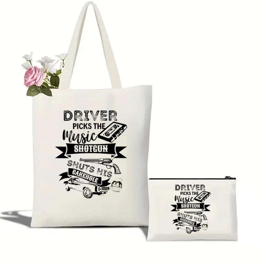 Supernatural TV Inspired Large Shopping Bag Vintage Supernatural Shoulder Bag Women's Casual Reusable Canvas Bag