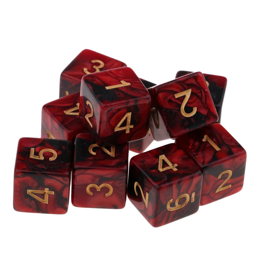 10pcs D6 Dice 16mm Dice Set for Dice Table Board Game & Math Games