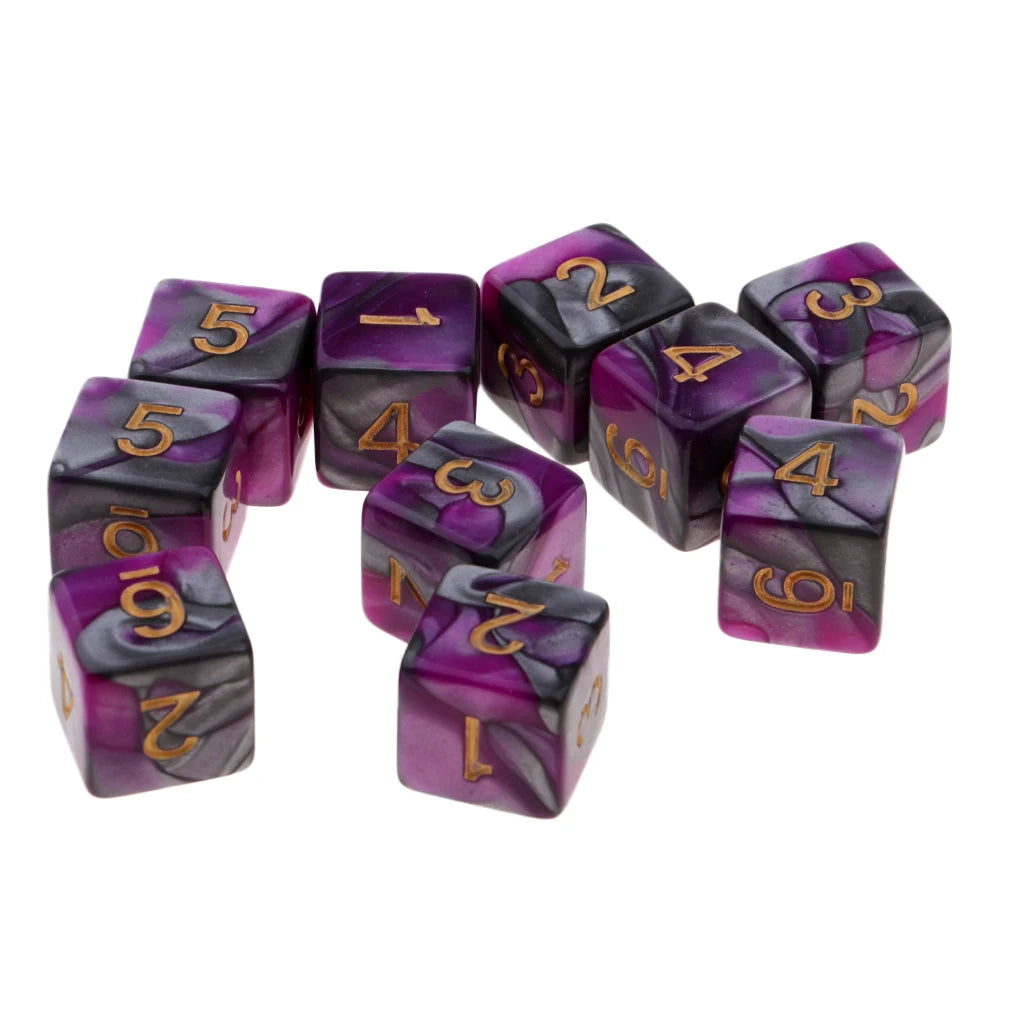 10pcs D6 Dice 16mm Dice Set for Dice Table Board Game & Math Games