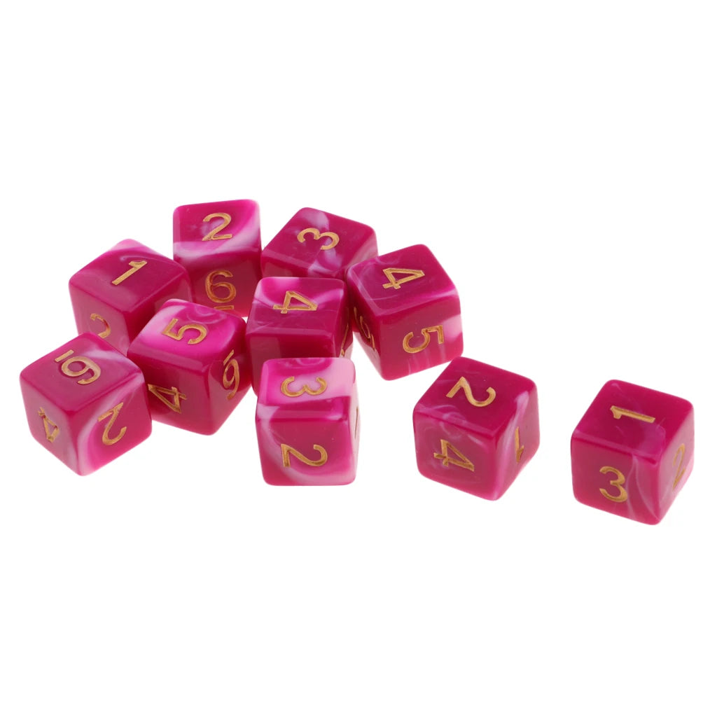 10pcs D6 Dice 16mm Dice Set for Dice Table Board Game & Math Games