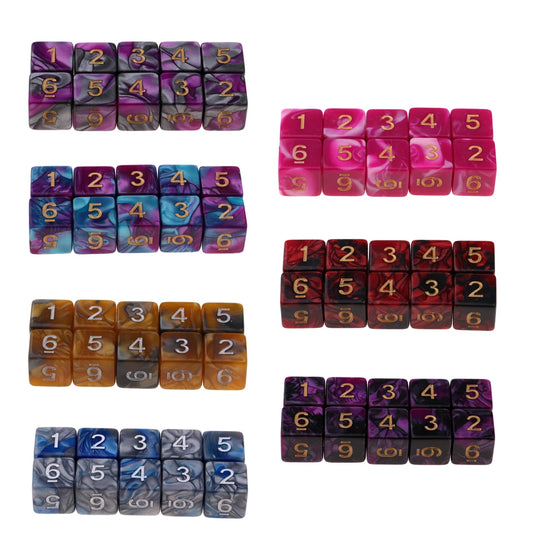 10pcs D6 Dice 16mm Dice Set for Dice Table Board Game & Math Games