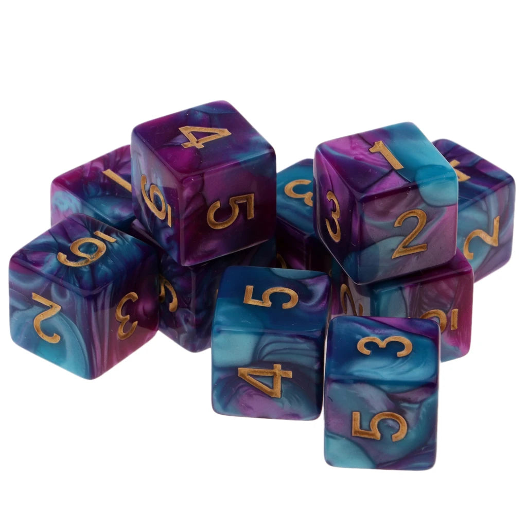 10pcs D6 Dice 16mm Dice Set for Dice Table Board Game & Math Games