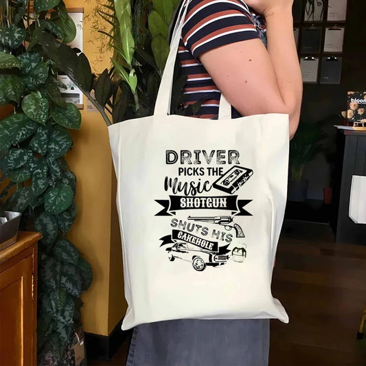Supernatural TV Inspired Large Shopping Bag Vintage Supernatural Shoulder Bag  Women's Casual Reusable Canvas Bag