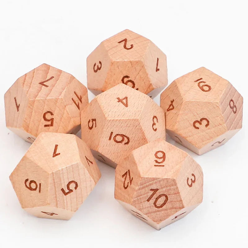 1 piece Solid Wooden Dice 12 Side Sculpture Blank Dice  Club/Party/Family DIY Games