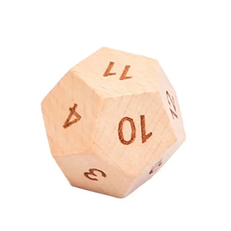1 piece Solid Wooden Dice 12 Side Sculpture Blank Dice  Club/Party/Family DIY Games
