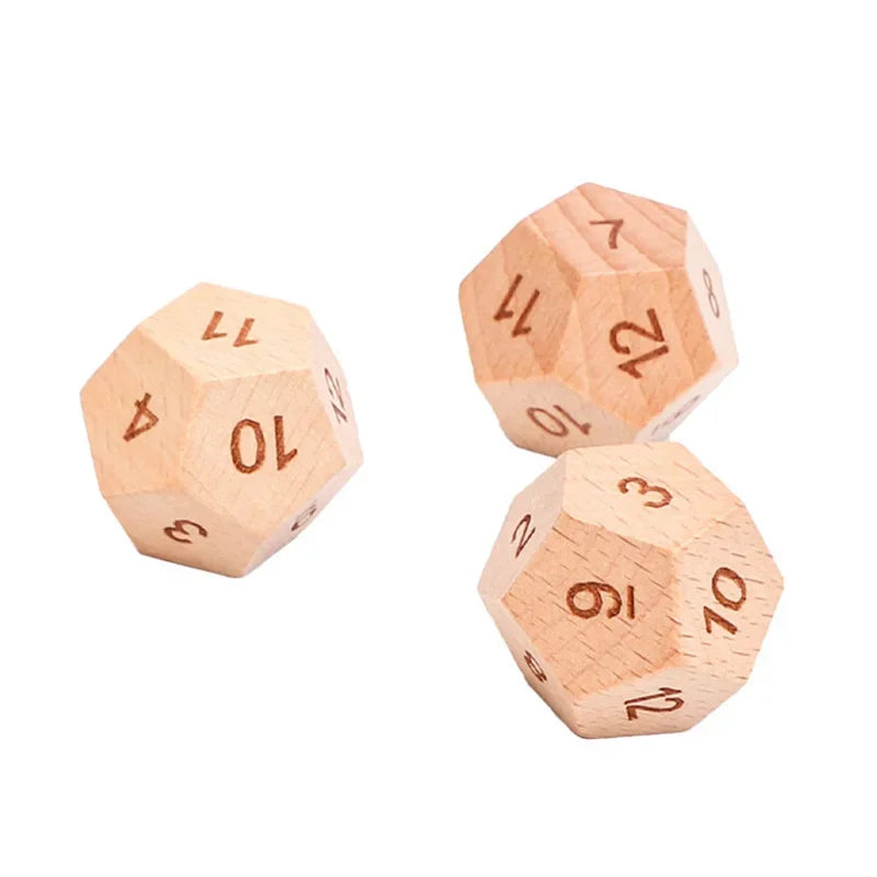 1 piece Solid Wooden Dice 12 Side Sculpture Blank Dice  Club/Party/Family DIY Games