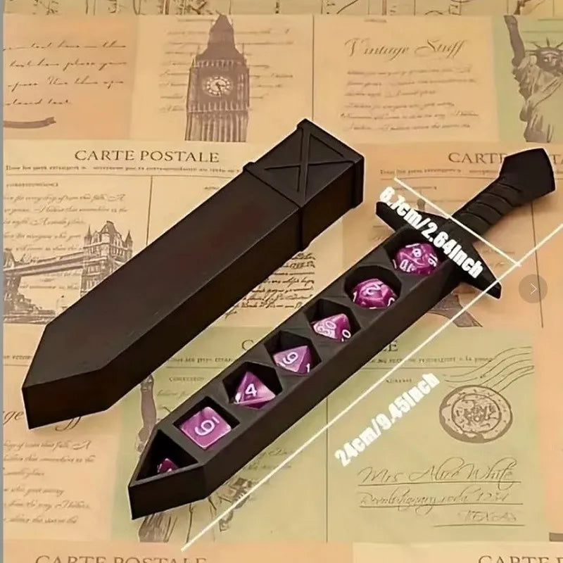 3D Printed Sword-shaped Storage Box for Dice DND
