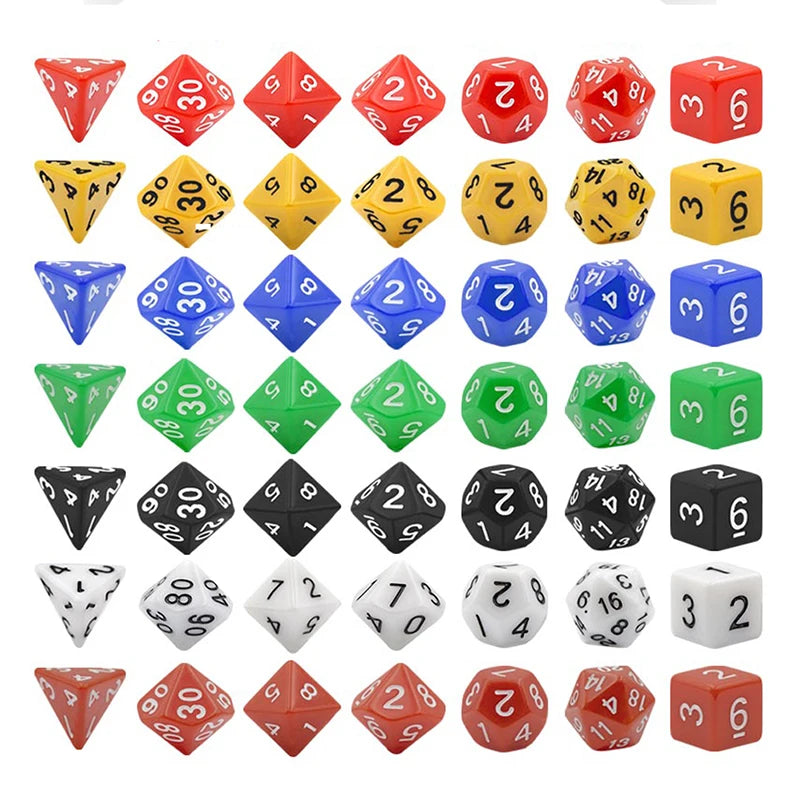 DND Dice Sets 10 X 7 Polyhedral Dice (70pcs) with a Large Drawstring Bag Great for Dungeons and Dragons Role Playing Table Game