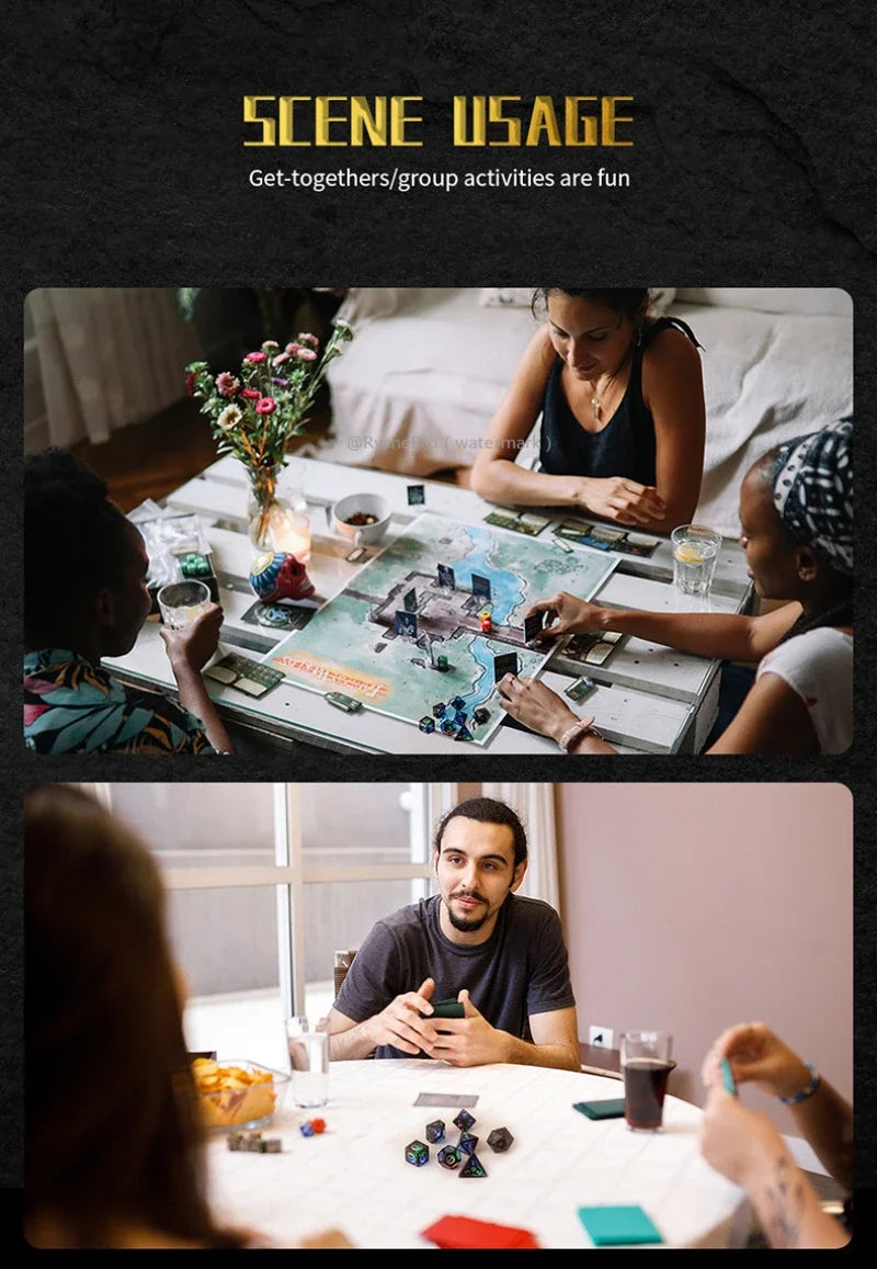 LED Dice Set for Dungeon and with Charging Box Rechargeable 7 Color Polyhedral Role Playing Dice
