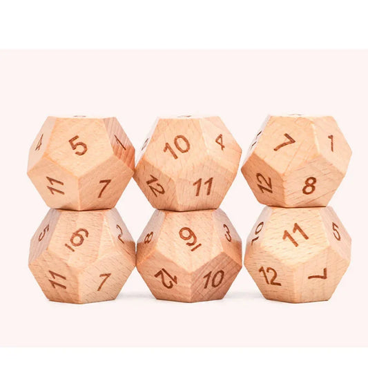 1 piece Solid Wooden Dice 12 Side Sculpture Blank Dice  Club/Party/Family DIY Games