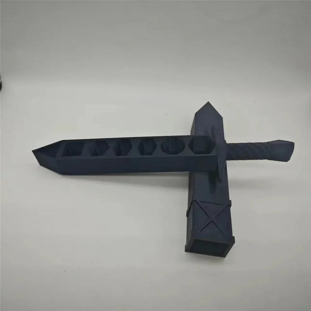 3D Printed Sword-shaped Storage Box for Dice DND