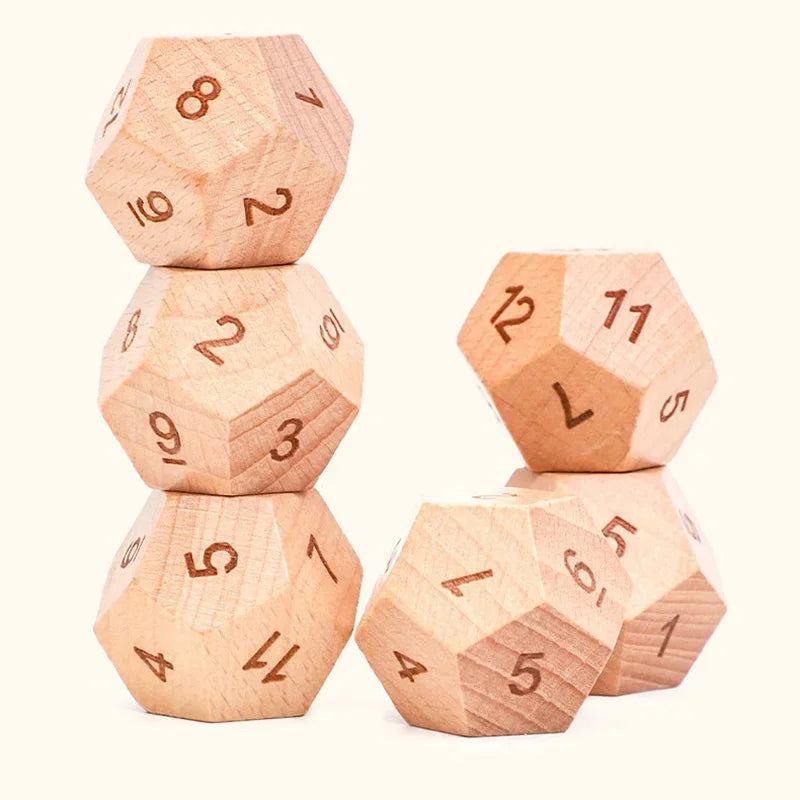 1 piece Solid Wooden Dice 12 Side Sculpture Blank Dice  Club/Party/Family DIY Games
