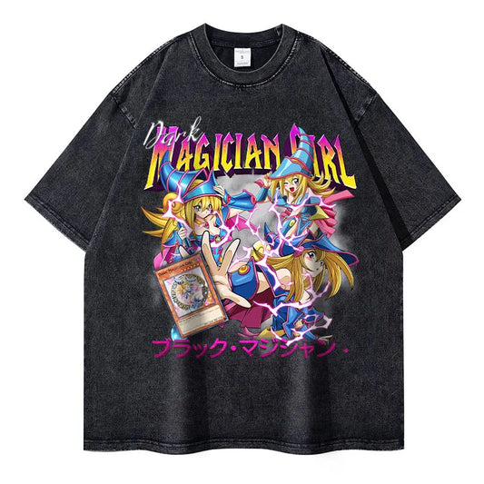 Yu Gi Oh T Shirts Vintage Washed T-shirt Retro Streetwear Short Sleeve