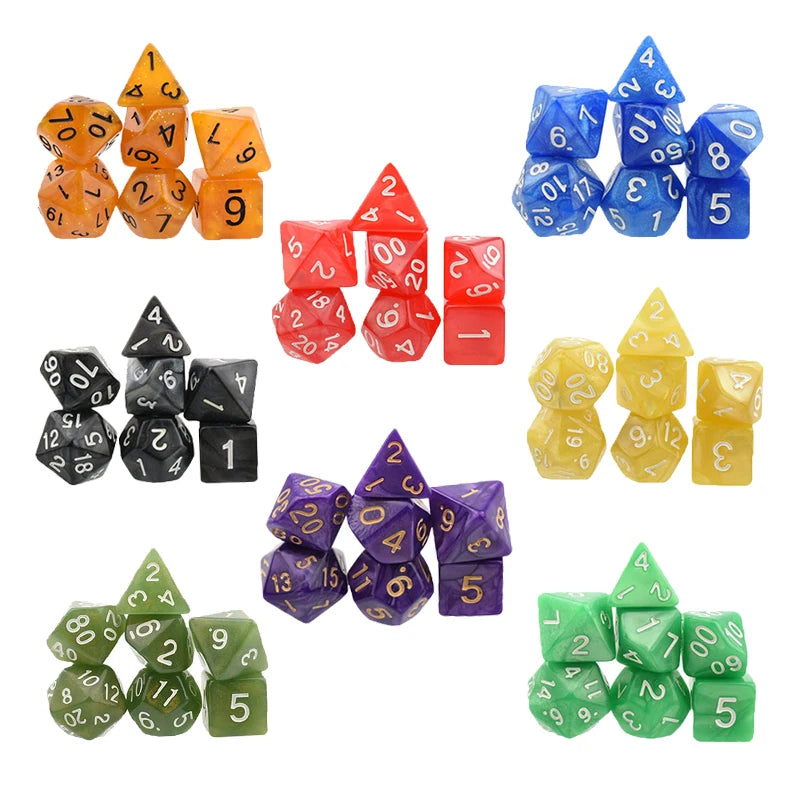 DND Dice Sets 10 X 7 Polyhedral Dice (70pcs) with a Large Drawstring Bag Great for Dungeons and Dragons Role Playing Table Game